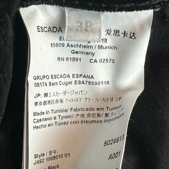 Escada Sport Black Velvet Jegging Cropped Ankle Jeans sz 38=M - Picture 8 of 11